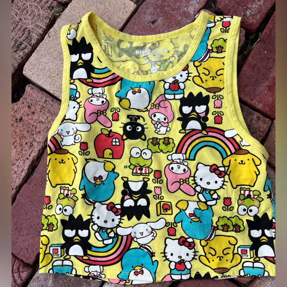 Sanrio Hello Kitty Yellow and Blue Tank Top